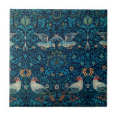 Klassieke William Morris Blue van Floral Birds Tegeltje (Voorkant)