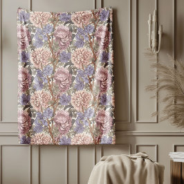Klassieke William Morris Cozy Elegance pastelkleur Fleece Deken