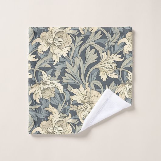 Klassieke William Morris Geïnspireerd Soft Pastel Bad Handdoek (Wasdoekje)