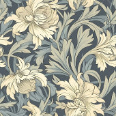 Klassieke William Morris Geïnspireerd Soft Pastel Bad Handdoek