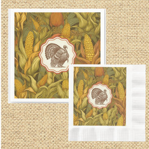 Klassieke William Morris Herfst Mais en Kalkoen Servet