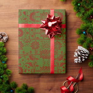 Klassieke William Morris kerstkleuren in vintage s Cadeaupapier
