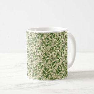 Klassieke William Morris-patronen bloemig groen Koffiemok