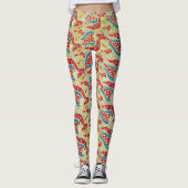 Klassieke William Morris Turkse Bed Print Leggings (Voorkant)