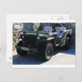 Klassieke Willy's Jeep. Briefkaart (Voorkant / Achterkant)