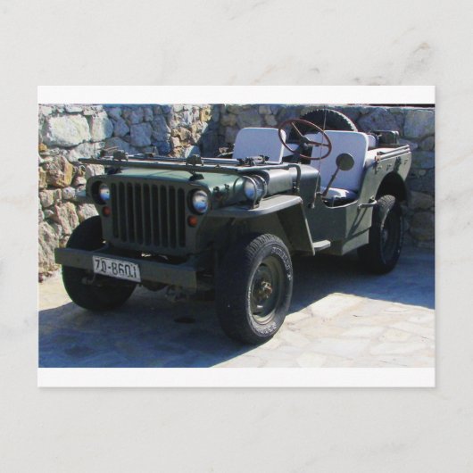Klassieke Willy's Jeep. Briefkaart (Voorkant)