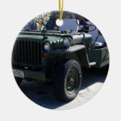 Klassieke Willy's Jeep. Keramisch Ornament (Voorkant)