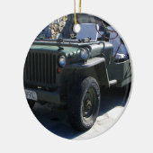Klassieke Willy's Jeep. Keramisch Ornament (Links)
