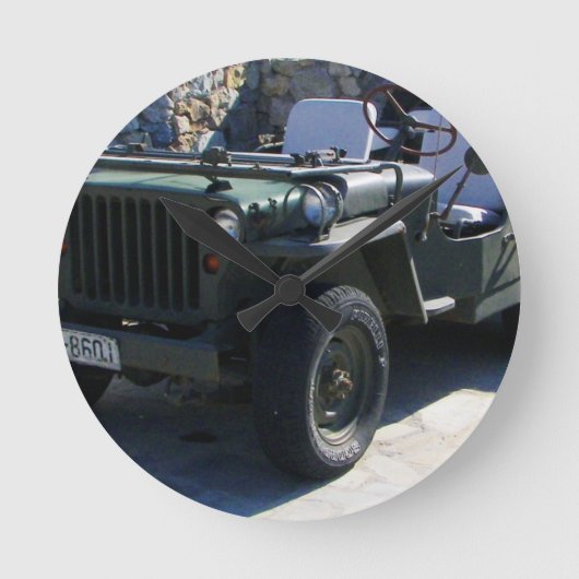 Klassieke Willy's Jeep. Ronde Klok (Voorkant)