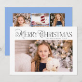 Klassieke Winter Blauwe Vakantie Multi Fotokaart Feestdagenkaart (Voorkant / Achterkant)