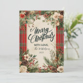 Klassieke Winter Bloemen Kerstmis Feestdagenkaart (Staand voorkant)