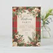 Klassieke Winter Bloemen Kerstmis Kaart (Staand voorkant)