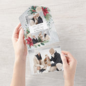 Klassieke Winter Botanische Twee Foto's All In One Uitnodiging (Afscheurbaar)