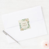 Klassieke winter Floral Vow Renewal Weddenschap Vierkante Sticker (Envelop)