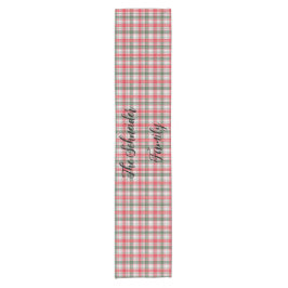 Klassieke winter geruite tartan rood, groen, wit korte tafelloper