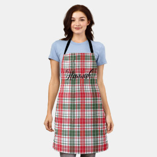 Klassieke winter geruite tartan rood print schort