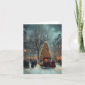 Klassieke Winter in Londen Kerst Classic Kaart (Voorkant)