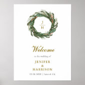 Klassieke Winter Pine Greenery bruiloft Poster (Voorkant)