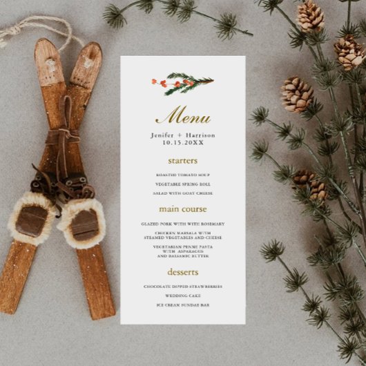 Klassieke Winter Pine Wedding Menu