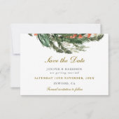 Klassieke Winter Pine Wedding Save The Date (Voorkant)