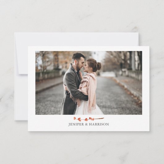 Klassieke Winter Pine Wedding Save The Date (Achterkant)