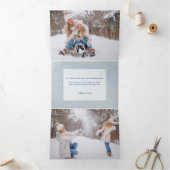 Klassieke Winter Prettig Kerstfeest Sneeuw Foto Drieluik Wenskaart (Binnen)