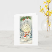 Klassieke winter scène kerstkaart kaart (Gele Bloem)