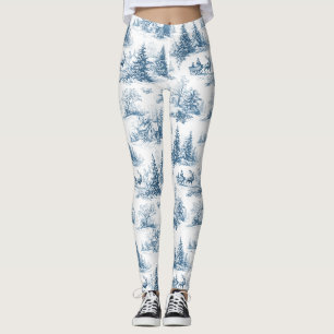 Klassieke Winter Toile de Jouy - Klassiek Kerstfee Leggings
