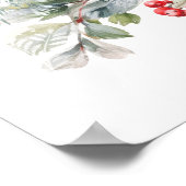 Klassieke Winter Vakantie Bessen Gelukkige Vakanti Poster (Hoek)