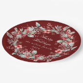 Klassieke Winter Vakantie Bessen Papier Papieren Bordje (Gekanteld)