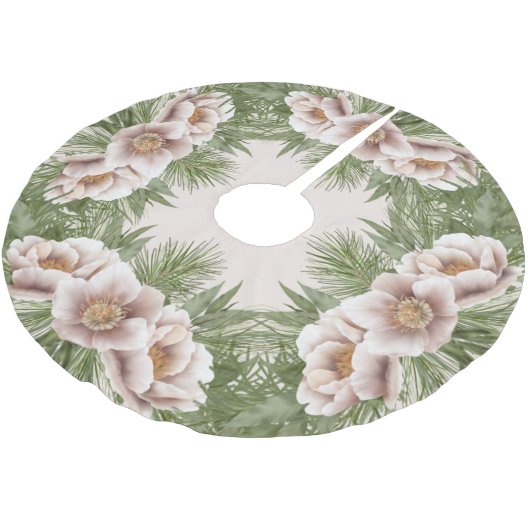 Klassieke winterblindroze boomrok kerstboom rok (Gekanteld)