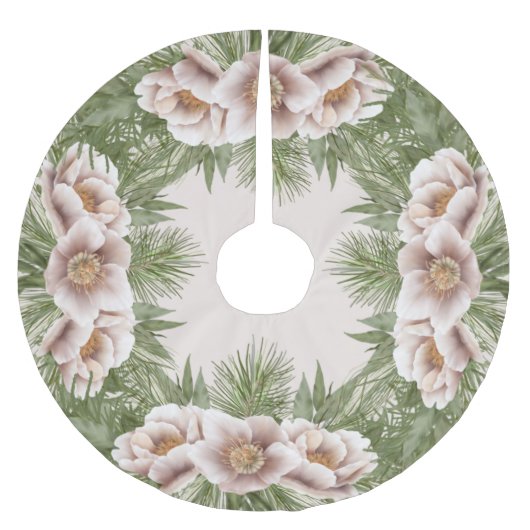 Klassieke winterblindroze boomrok kerstboom rok (Voorkant)