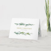 Klassieke Wintergroen Kerst  Feestdagen Kaart (Voorkant)