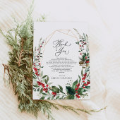 Klassieke Wintergroen Rood Bessen Foto Bedankkaart