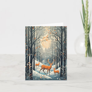 Klassieke winterherten kaart in vintage-gouache-st