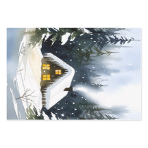 Klassieke winterhut aquarel Kerstmis