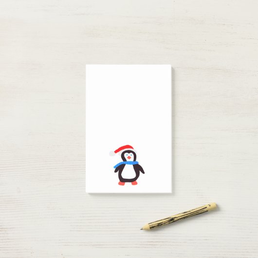 Klassieke Winterpinguïn Post-it® Notes (Op bureau)