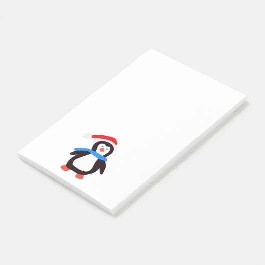 Klassieke Winterpinguïn Post-it® Notes (Schuin)