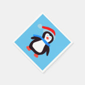 Klassieke Winterpinguïn Servet (Hoek)