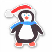 Klassieke Winterpinguïn Sticker (Voorkant)