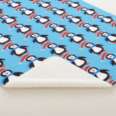 Klassieke winterpinguïns sherpa deken (3/4)