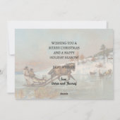 Klassieke  winterslee ritscène feestdagenkaart (Achterkant)