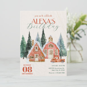 Klassieke winterwonderland verjaardag kaart