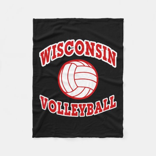 Klassieke Wisconsin Volleyball-stijl Fleece Deken (Voorkant)