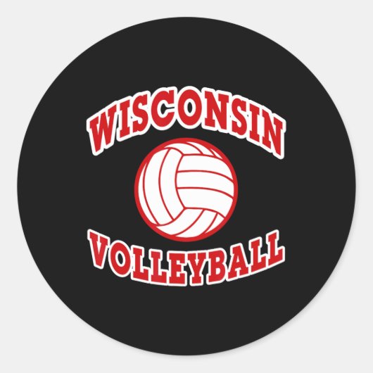 Klassieke Wisconsin Volleyball-stijl Ronde Sticker (Voorkant)