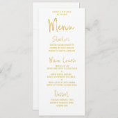 Klassieke Wit Goud Script Lettertype Kalligrafie T Menu (Voorkant / Achterkant)