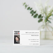 Klassieke witte aangepaste foto of Logo Profession Visitekaartje (Staand voorkant)