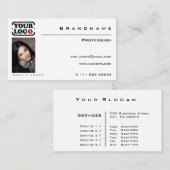Klassieke witte aangepaste foto of Logo Profession Visitekaartje (Voorkant / Achterkant)