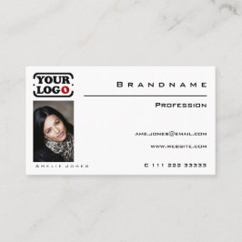 Klassieke witte aangepaste foto of Logo Profession Visitekaartje