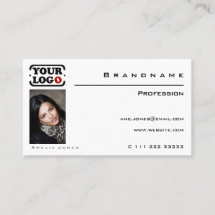 Klassieke witte aangepaste foto of Logo Profession Visitekaartje